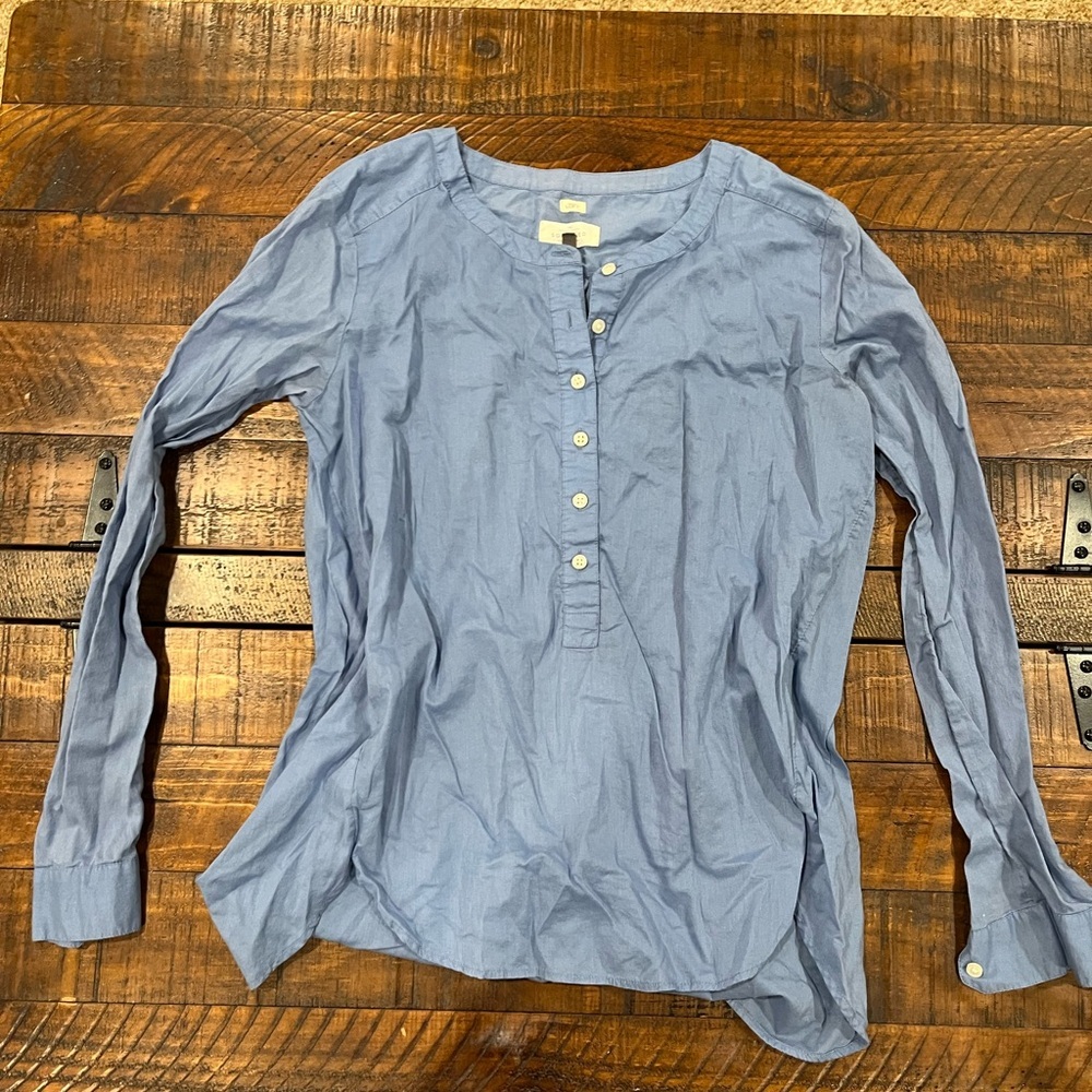 Loft cotton Blue Long Sleeve Button-Up Shirt
